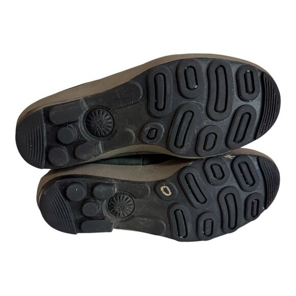 Ugg MAGPIE 5185 Dark Green Waterproof Leather Duck Shoe Sheepskin Ankle Boots 7 - Picture 4 of 5